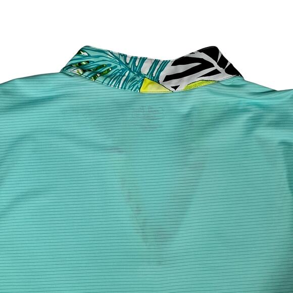Coral Bay Womens Golf Shirt Top Size XL Sleeveless Floral Tropical Blue Stretch - Picture 4 of 8
